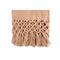 Hello Honey® Pink Woven Cotton Throw Blanket with Crochet & Fringe